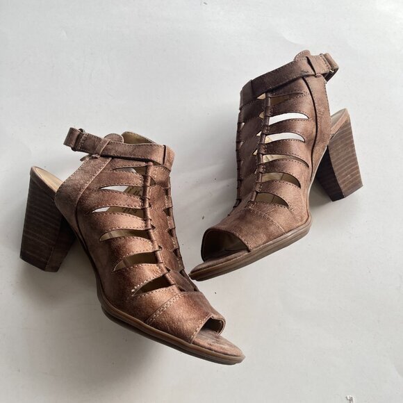 Naturalizer Womens Talan Gladiator Sandals, Latte Brown Leather Size‎ 9.5M - Picture 1 of 5